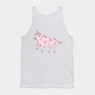 Funny Pink Cow Unicorn Tank Top